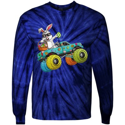 Dabbing Bunny Happy Easter Monster Truck Lovers Tie-Dye Long Sleeve Shirt