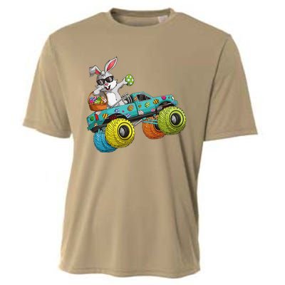 Dabbing Bunny Happy Easter Monster Truck Lovers Cooling Performance Crew T-Shirt