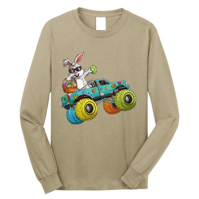 Dabbing Bunny Happy Easter Monster Truck Lovers Long Sleeve Shirt