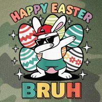 Dab Bunny Happy Easter Bruh Meme Legacy Tie Dye Trucker Hat