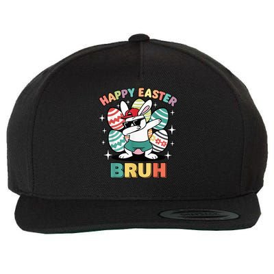 Dab Bunny Happy Easter Bruh Meme Wool Snapback Cap