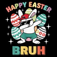 Dab Bunny Happy Easter Bruh Meme Wool Snapback Cap