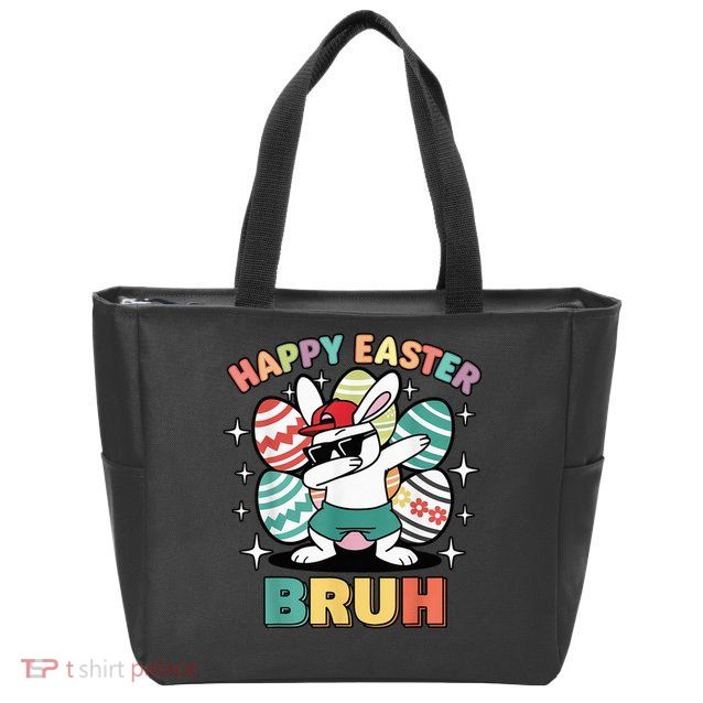 Dab Bunny Happy Easter Bruh Meme Zip Tote Bag