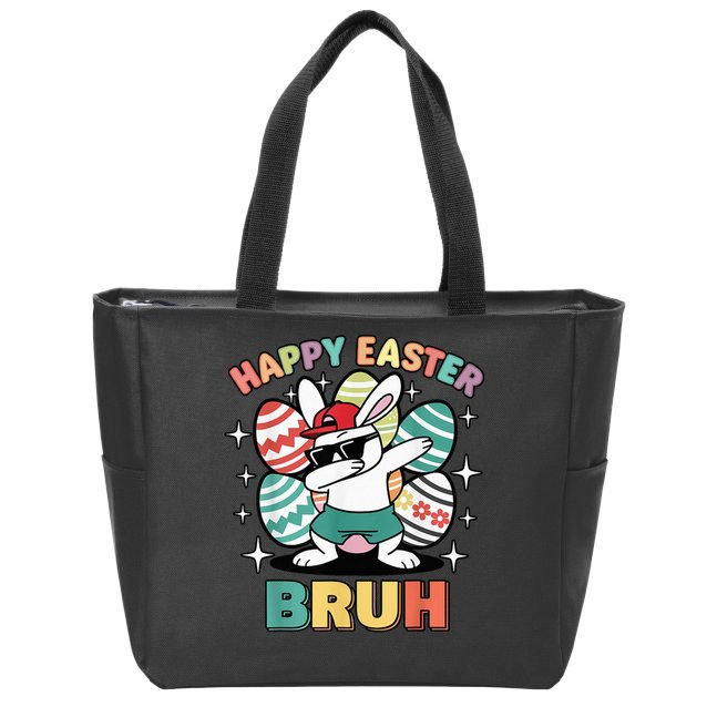 Dab Bunny Happy Easter Bruh Meme Zip Tote Bag