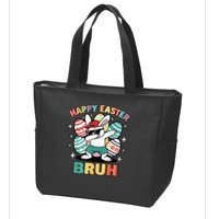 Dab Bunny Happy Easter Bruh Meme Zip Tote Bag