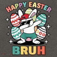 Dab Bunny Happy Easter Bruh Meme Cotton Canvas Backpack