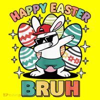 Dab Bunny Happy Easter Bruh Meme Magnet