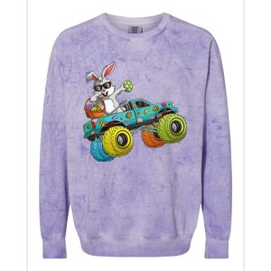 Dabbing Bunny Happy Easter Monster Truck Lovers Colorblast Crewneck Sweatshirt