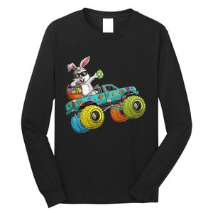 Dabbing Bunny Happy Easter Monster Truck Lovers Long Sleeve Shirt