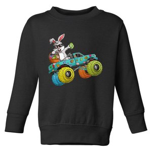 Dabbing Bunny Happy Easter Monster Truck Lovers Toddler Sweatshirt