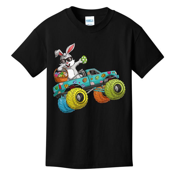 Dabbing Bunny Happy Easter Monster Truck Lovers Kids T-Shirt