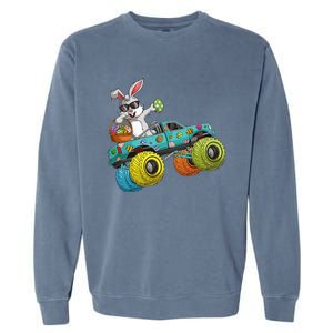 Dabbing Bunny Happy Easter Monster Truck Lovers Garment-Dyed Sweatshirt