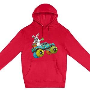 Dabbing Bunny Happy Easter Monster Truck Lovers Premium Pullover Hoodie