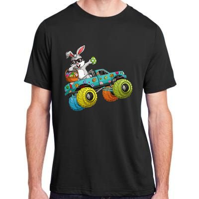 Dabbing Bunny Happy Easter Monster Truck Lovers Adult ChromaSoft Performance T-Shirt