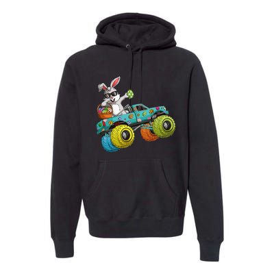 Dabbing Bunny Happy Easter Monster Truck Lovers Premium Hoodie