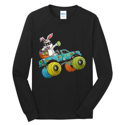 Dabbing Bunny Happy Easter Monster Truck Lovers Tall Long Sleeve T-Shirt