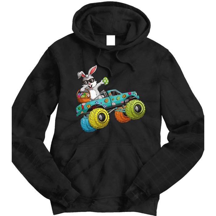 Dabbing Bunny Happy Easter Monster Truck Lovers Tie Dye Hoodie