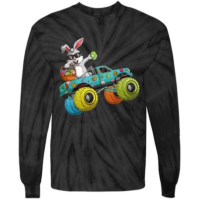 Dabbing Bunny Happy Easter Monster Truck Lovers Tie-Dye Long Sleeve Shirt