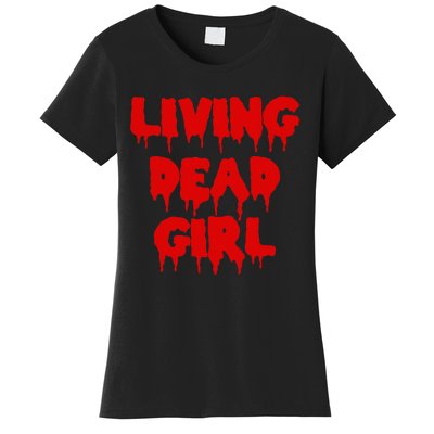 Dripping Blood Halloween Zombie Movie Living Dead Girl Women's T-Shirt