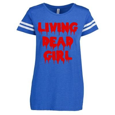 Dripping Blood Halloween Zombie Movie Living Dead Girl Enza Ladies Jersey Football T-Shirt