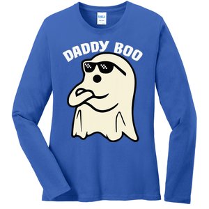 Daddy Boo Halloween Family Matching Costume Ghost Dad 2024 Ladies Long Sleeve Shirt