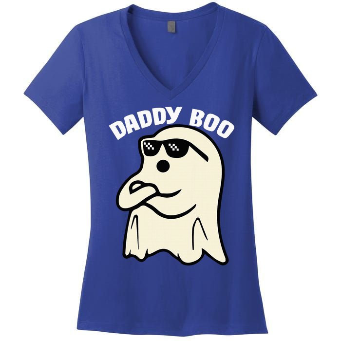 Daddy Boo Halloween Family Matching Costume Ghost Dad 2024 Women's V-Neck T-Shirt