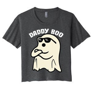 Daddy Boo Halloween Family Matching Costume Ghost Dad 2024 Women's Crop Top Tee