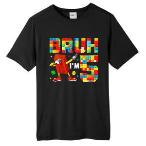 Dabbing Bruh IM 5 Year Old 5th Birthday Boy Building Blocks Tall Fusion ChromaSoft Performance T-Shirt