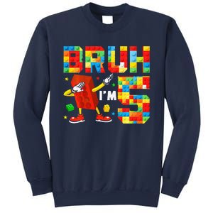 Dabbing Bruh IM 5 Year Old 5th Birthday Boy Building Blocks Sweatshirt