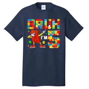 Dabbing Bruh IM 5 Year Old 5th Birthday Boy Building Blocks Tall T-Shirt