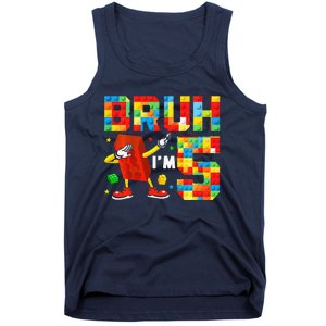 Dabbing Bruh IM 5 Year Old 5th Birthday Boy Building Blocks Tank Top