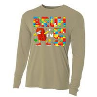 Dabbing Bruh IM 5 Year Old 5th Birthday Boy Building Blocks Cooling Performance Long Sleeve Crew