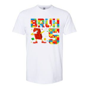 Dabbing Bruh IM 5 Year Old 5th Birthday Boy Building Blocks Softstyle CVC T-Shirt