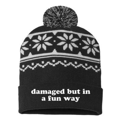 Damaged But In A Fun Way Funny Gag Gift USA-Made Snowflake Beanie