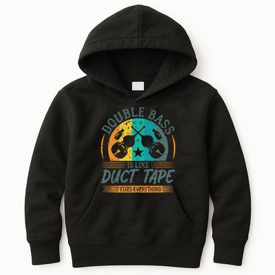 Double Bass Is Like Duct Tape Upright Bass Contrabass Player Kids Hoodie