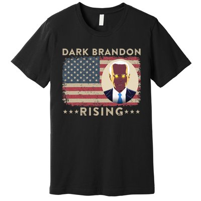 Dark Brandon is Rising Dark Brandon Rises Pro Biden USA Flag Premium T-Shirt