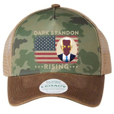 Dark Brandon is Rising Dark Brandon Rises Pro Biden USA Flag Legacy Tie Dye Trucker Hat