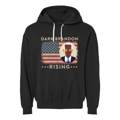 Dark Brandon is Rising Dark Brandon Rises Pro Biden USA Flag Garment-Dyed Fleece Hoodie