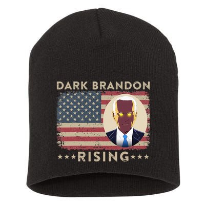 Dark Brandon is Rising Dark Brandon Rises Pro Biden USA Flag Short Acrylic Beanie