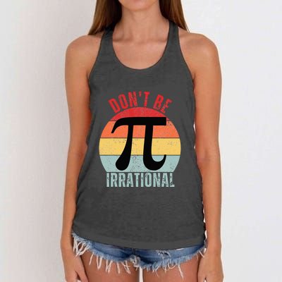 Don't Be Irrational Retro Symbol Pi Day Women's Knotted Racerback Tank