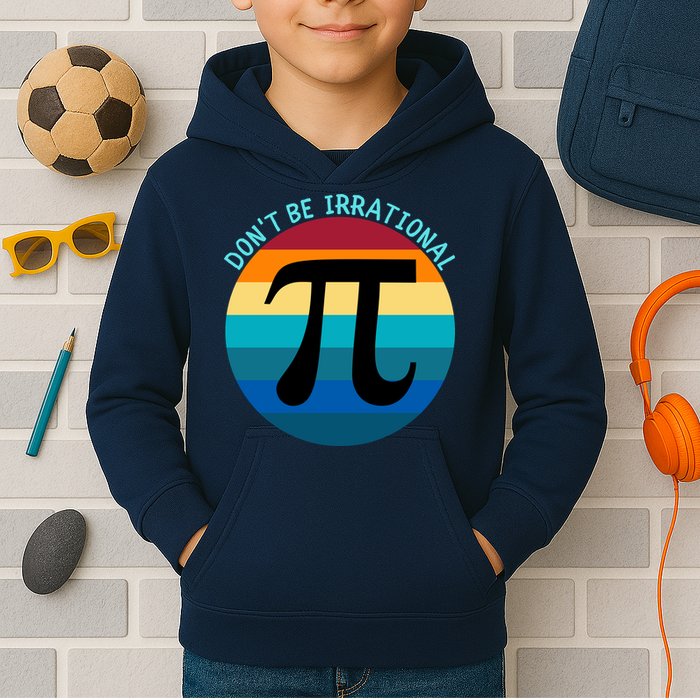 Don't Be Irrational, Happy Pi Irrational, Funny Symbol Pi Day Kids Hoodie
