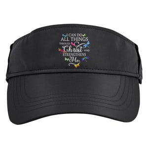 Dragonfly Butterfly I Can Do All Things Through Chrisgift Adult Drive Performance Visor