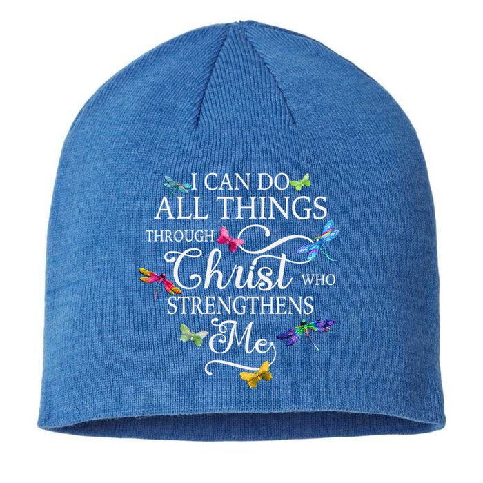 Dragonfly Butterfly I Can Do All Things Through Chrisgift Sustainable Beanie