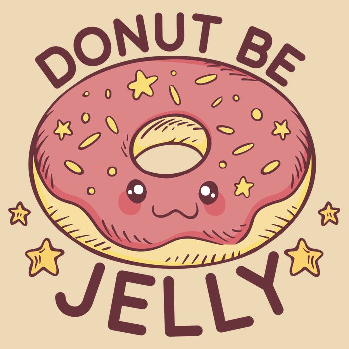 Donut Be Jelly Cute Funny Zip Tote Bag