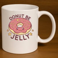Donut Be Jelly Cute Funny 11oz C Handle Ceramic Mug