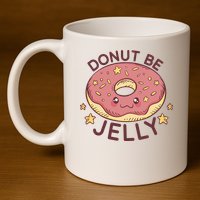 Donut Be Jelly Cute Funny 11oz C Handle Ceramic Mug