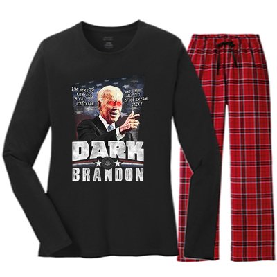 Dark Brandon Joe Biden Women's Long Sleeve Flannel Pajama Set 