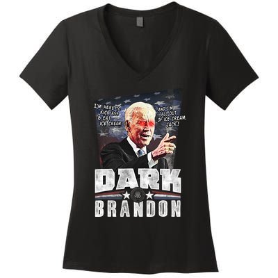 Dark Brandon Joe Biden Women's V-Neck T-Shirt