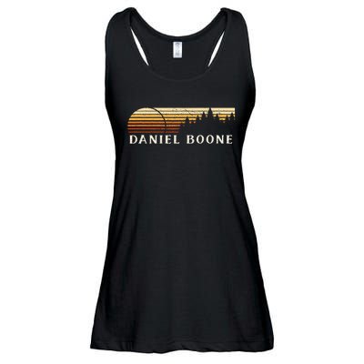 Daniel Boone Ky Vintage Evergreen Sunset Eighties Ladies Essential Flowy Tank