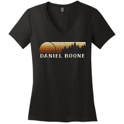 Daniel Boone Ky Vintage Evergreen Sunset Eighties Women's V-Neck T-Shirt